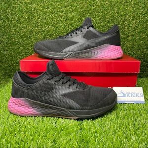 Reebok Nano 9 Pink Black Grey Men’s Size 10.5 (12W) FU7561 CrossFit Sneakers
